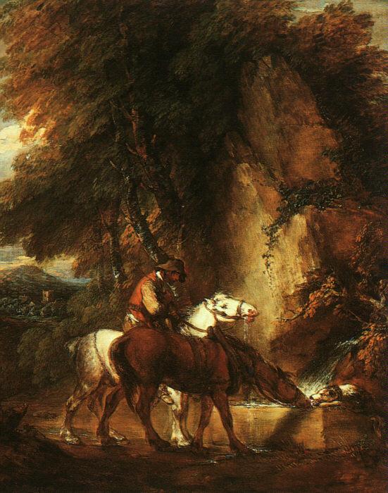 Thomas Gainsborough Wooded Landscape with Mounted Drover Germany oil painting art